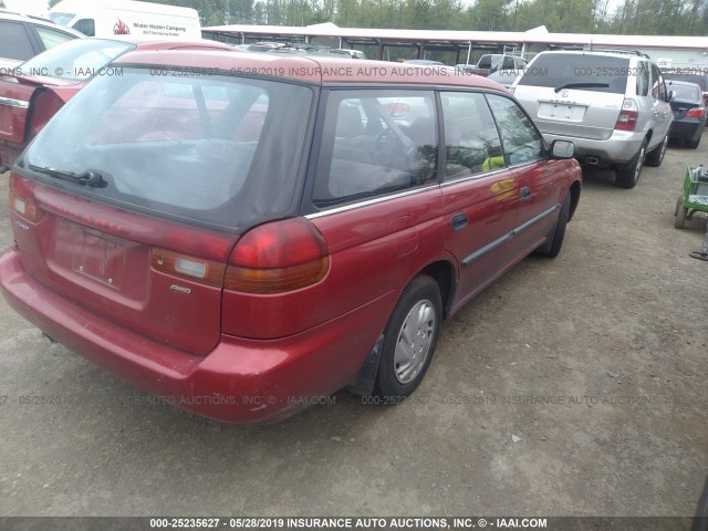 4S3BK4256T7937322 - 1996 SUBARU LEGACY BRIGHTON RED photo 4