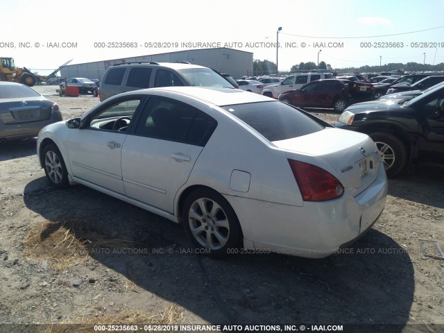 1N4BA41E27C800868 - 2007 NISSAN MAXIMA SE/SL WHITE photo 3