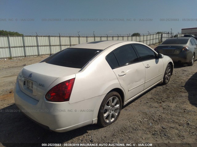 1N4BA41E27C800868 - 2007 NISSAN MAXIMA SE/SL WHITE photo 4