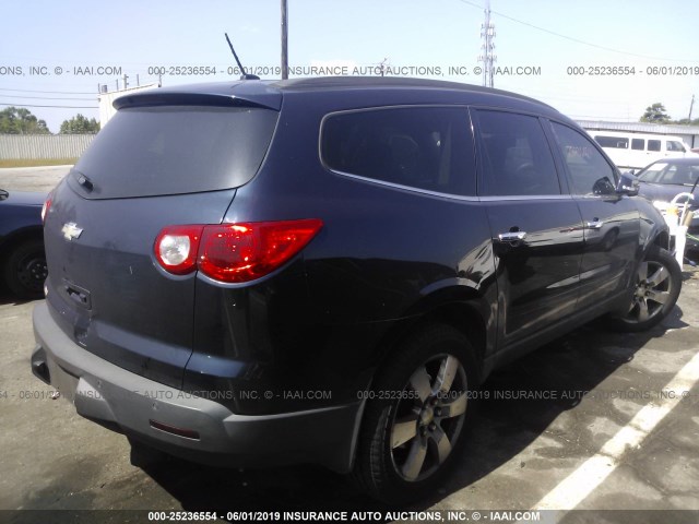 1GNKRGED4CJ174453 - 2012 CHEVROLET TRAVERSE LT BLUE photo 4