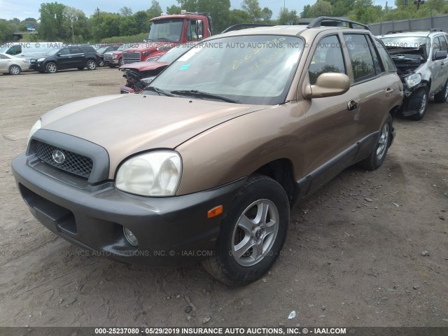 KM8SC73D24U632757 - 2004 HYUNDAI SANTA FE GLS/LX GOLD photo 2