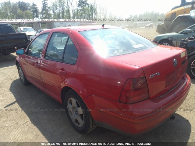 3VWSP69M72M061338 - 2002 VOLKSWAGEN JETTA GLS TDI RED photo 3