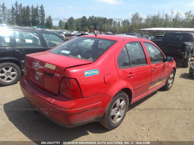 3VWSP69M72M061338 - 2002 VOLKSWAGEN JETTA GLS TDI RED photo 4