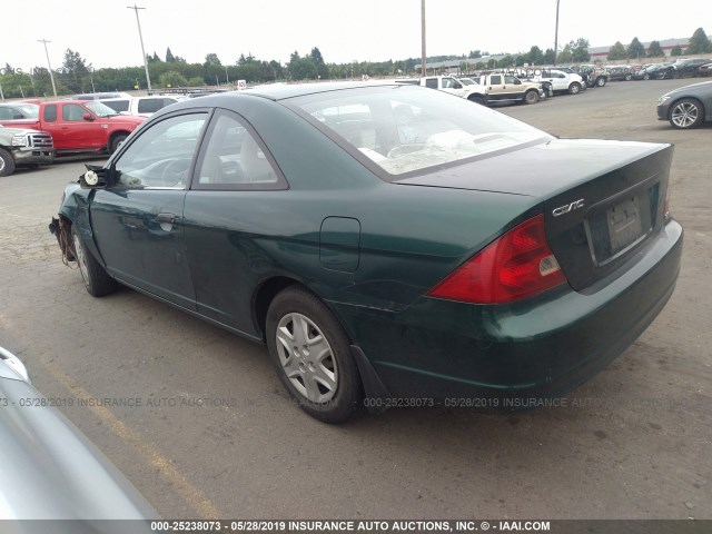 1HGEM21201L090404 - 2001 HONDA CIVIC DX GREEN photo 3