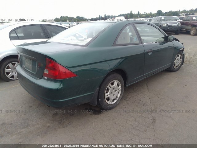 1HGEM21201L090404 - 2001 HONDA CIVIC DX GREEN photo 4