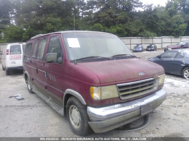 1FDEE14H1RHB94240 - 1994 FORD ECONOLINE E150 VAN RED photo 1