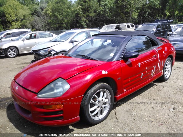 4A3AE85H82E053826 - 2002 MITSUBISHI ECLIPSE SPYDER GT RED photo 2