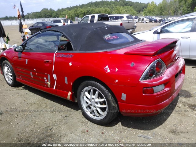 4A3AE85H82E053826 - 2002 MITSUBISHI ECLIPSE SPYDER GT RED photo 3