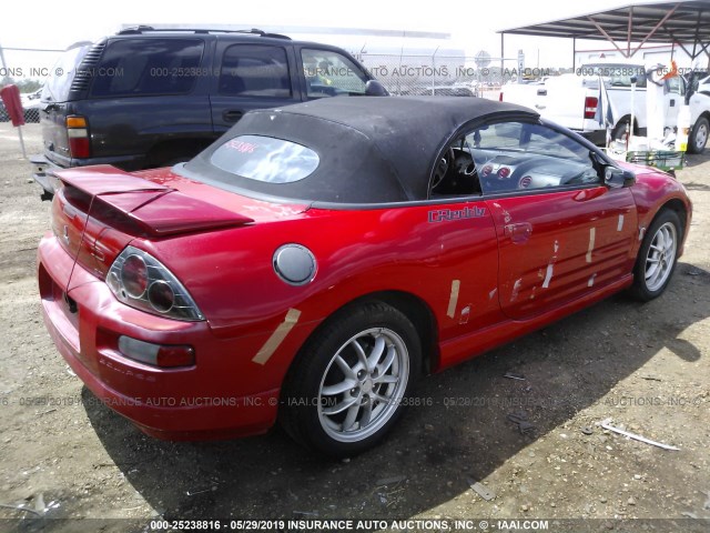 4A3AE85H82E053826 - 2002 MITSUBISHI ECLIPSE SPYDER GT RED photo 4