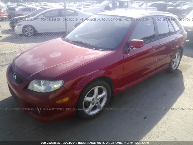 JM1BJ245821469261 - 2002 MAZDA PROTEGE PR5 RED photo 2