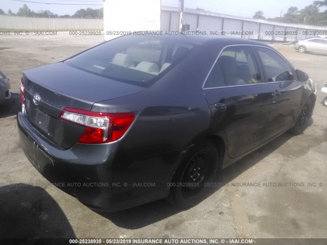 4T1BF1FK6CU575735 - 2012 TOYOTA CAMRY SE/LE/XLE GRAY photo 4