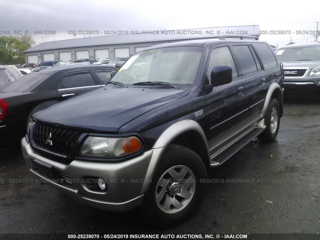 JA4MT41R72J028771 - 2002 MITSUBISHI MONTERO SPORT LIMITED BLUE photo 2