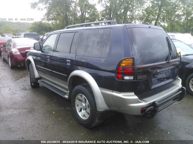 JA4MT41R72J028771 - 2002 MITSUBISHI MONTERO SPORT LIMITED BLUE photo 3