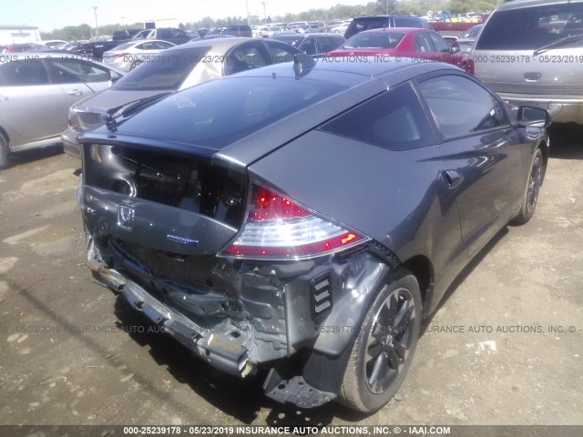 JHMZF1D69ES000809 - 2014 HONDA CR-Z EX GRAY photo 4