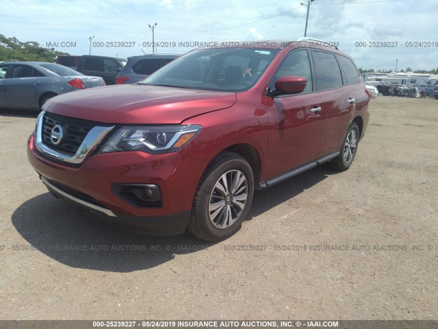 5N1DR2MN4HC650691 - 2017 NISSAN PATHFINDER S/SV/SL/PLATINUM RED photo 2