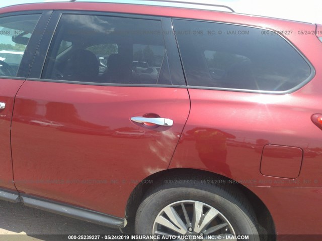 5N1DR2MN4HC650691 - 2017 NISSAN PATHFINDER S/SV/SL/PLATINUM RED photo 6