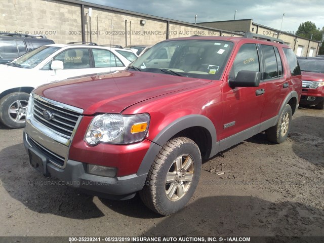 1FMEU73E96UA35448 - 2006 FORD EXPLORER XLT RED photo 2