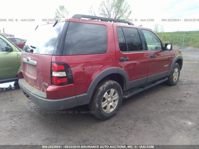 1FMEU73E96UA35448 - 2006 FORD EXPLORER XLT RED photo 4