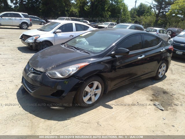 5NPDH4AE9DH211735 - 2013 HYUNDAI ELANTRA BLACK photo 2