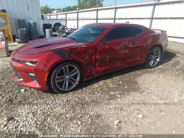 1G1FH1R78H0163038 - 2017 CHEVROLET CAMARO SS MAROON photo 2