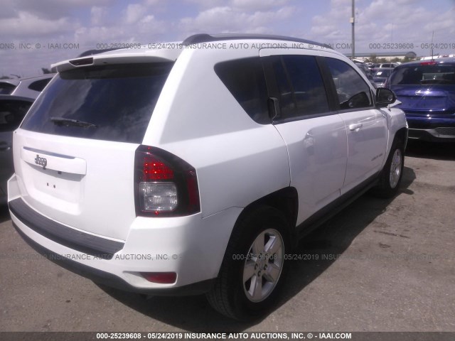 1C4NJCBA7ED552170 - 2014 JEEP COMPASS SPORT WHITE photo 4