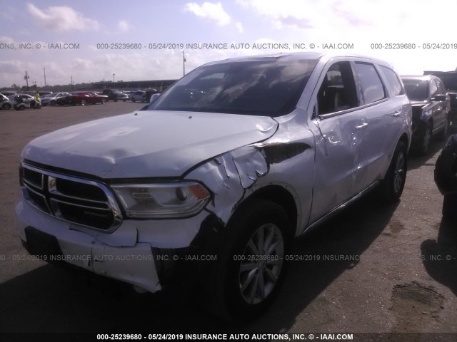 1C4RDHAGXHC740865 - 2017 DODGE DURANGO SXT WHITE photo 2