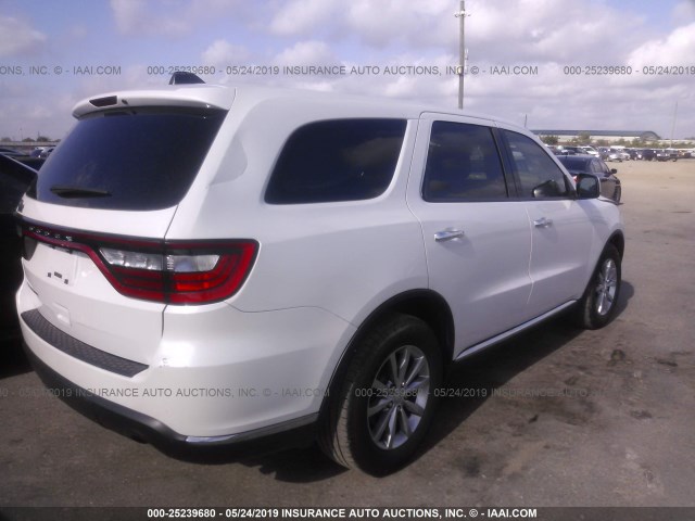 1C4RDHAGXHC740865 - 2017 DODGE DURANGO SXT WHITE photo 4