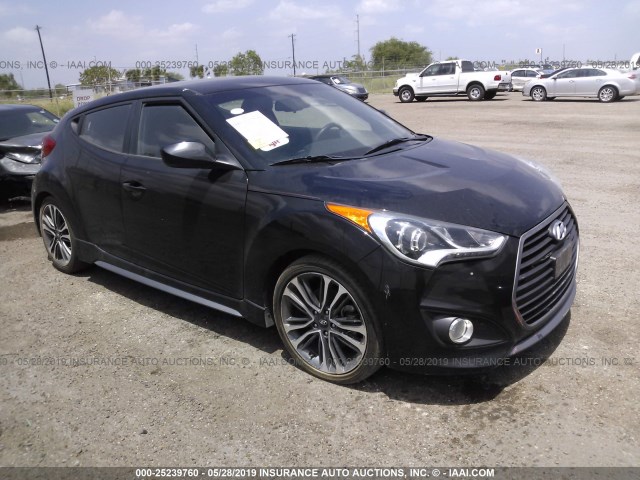 KMHTC6AE3GU257864 - 2016 HYUNDAI VELOSTER TURBO BLACK photo 1