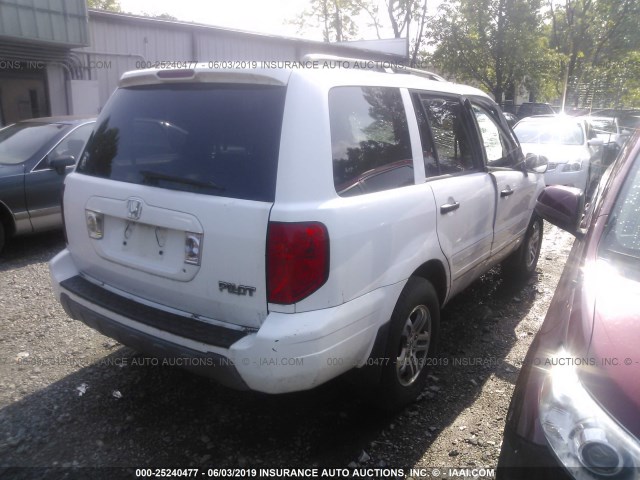 5FNYF18564B007890 - 2004 HONDA PILOT EXL WHITE photo 4