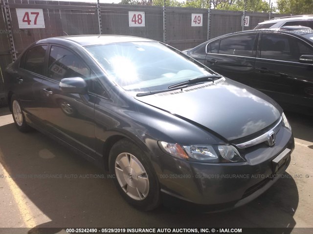 JHMFA36267S021322 - 2007 HONDA CIVIC HYBRID BLACK photo 1