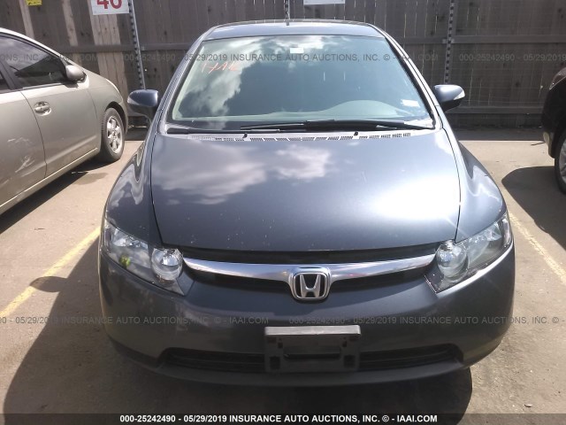 JHMFA36267S021322 - 2007 HONDA CIVIC HYBRID BLACK photo 6