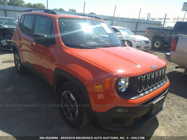 ZACCJAAT0GPD86643 - 2016 JEEP RENEGADE SPORT ORANGE photo 1