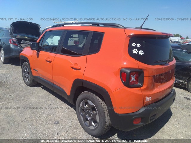 ZACCJAAT0GPD86643 - 2016 JEEP RENEGADE SPORT ORANGE photo 3