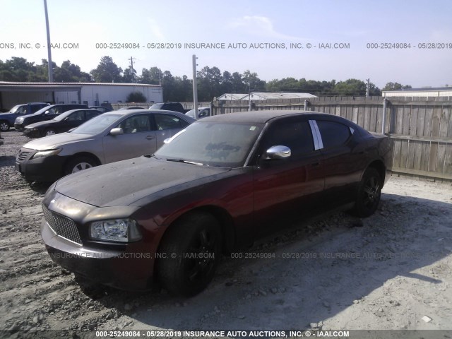 2B3KA43R07H769435 - 2007 DODGE CHARGER SE/SXT MAROON photo 2