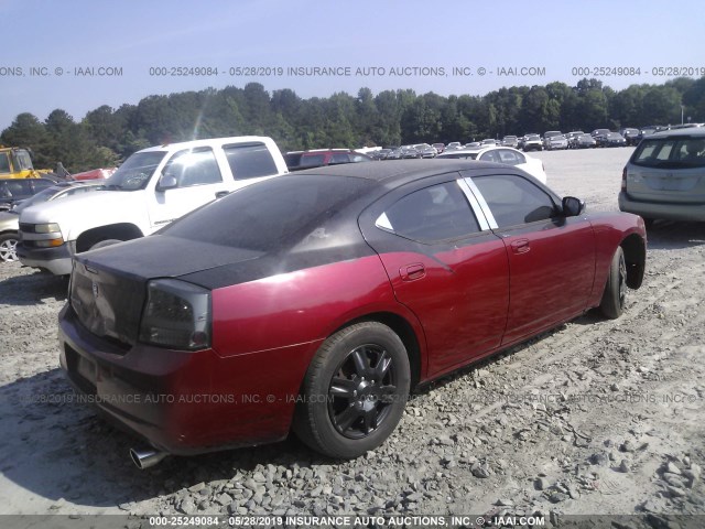 2B3KA43R07H769435 - 2007 DODGE CHARGER SE/SXT MAROON photo 4