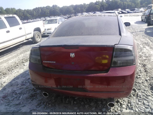 2B3KA43R07H769435 - 2007 DODGE CHARGER SE/SXT MAROON photo 6