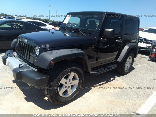 1C4AJWAGXDL670336 - 2013 JEEP WRANGLER SPORT BLACK photo 2