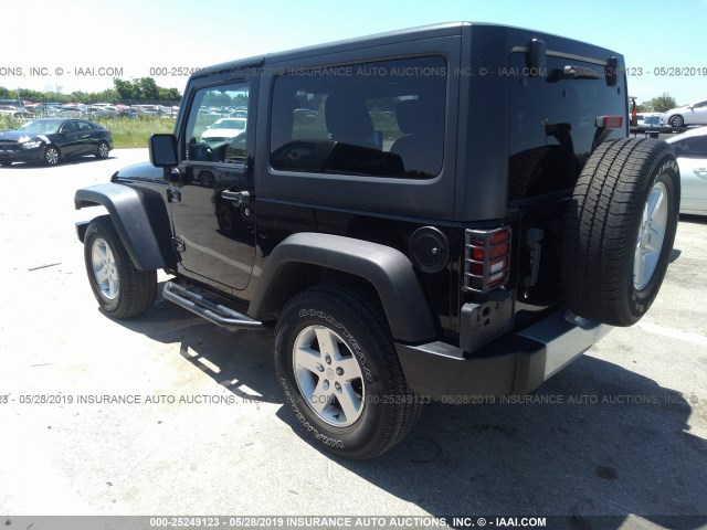 1C4AJWAGXDL670336 - 2013 JEEP WRANGLER SPORT BLACK photo 3