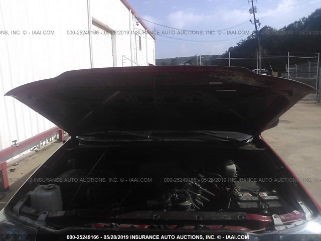 5TEPX42N58Z566385 - 2008 TOYOTA TACOMA RED photo 10