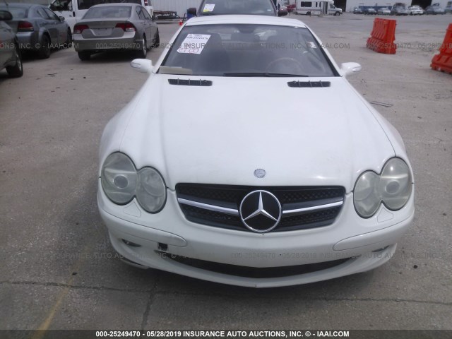 WDBSK75F65F102026 - 2005 MERCEDES-BENZ SL 500 WHITE photo 6