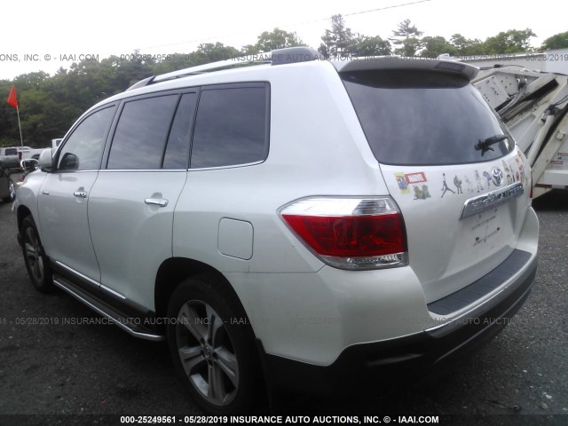 5TDYK3EH8CS078198 - 2012 TOYOTA HIGHLANDER LIMITED WHITE photo 3