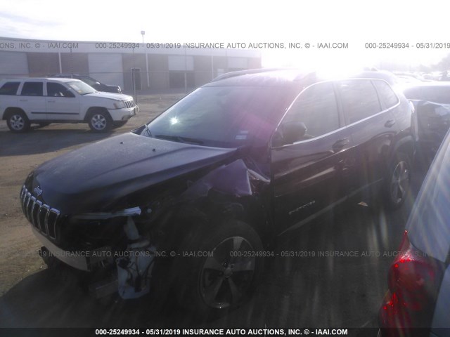 1C4PJLDB0KD387072 - 2019 JEEP CHEROKEE LIMITED MAROON photo 2