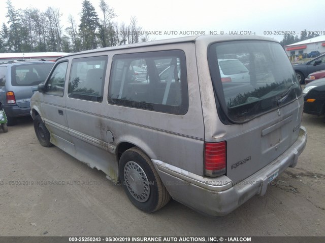 1P4GH44R2PX775162 - 1993 PLYMOUTH GRAND VOYAGER SE SILVER photo 3