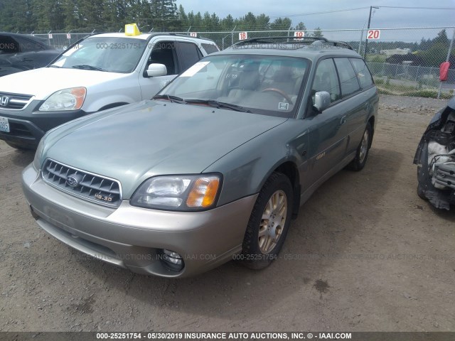 4S3BH806437619295 - 2003 SUBARU LEGACY OUTBACK H6 3.0 LL BEAN GREEN photo 2