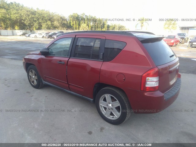 1J8FT47WX8D772540 - 2008 JEEP COMPASS SPORT RED photo 3