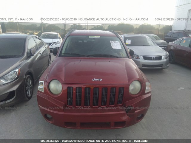 1J8FT47WX8D772540 - 2008 JEEP COMPASS SPORT RED photo 6