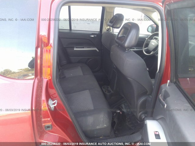 1J8FT47WX8D772540 - 2008 JEEP COMPASS SPORT RED photo 8