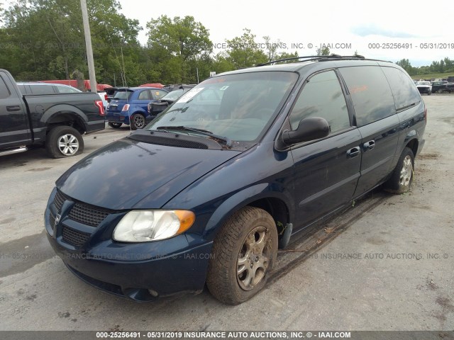 2D4GP44L33R117784 - 2003 DODGE GRAND CARAVAN SPORT BLUE photo 2