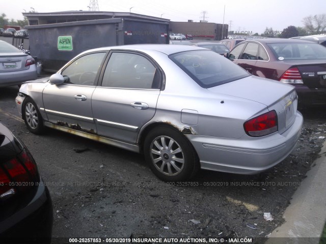 KMHWF35H33A876032 - 2003 HYUNDAI SONATA GLS/LX SILVER photo 3