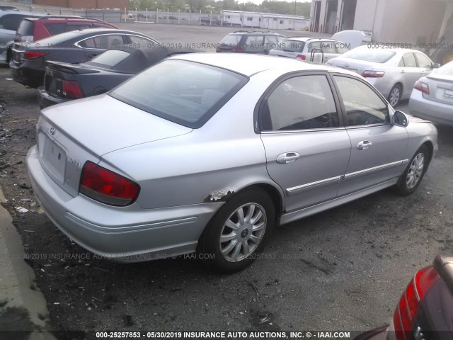 KMHWF35H33A876032 - 2003 HYUNDAI SONATA GLS/LX SILVER photo 4